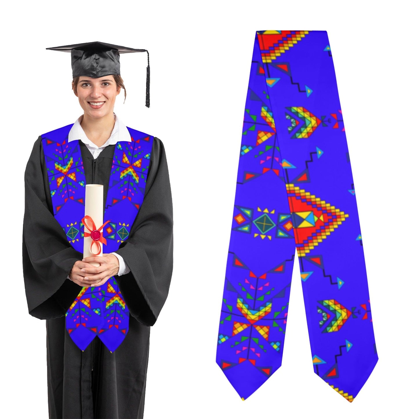 Buffalo Jump Blue Graduation Stole