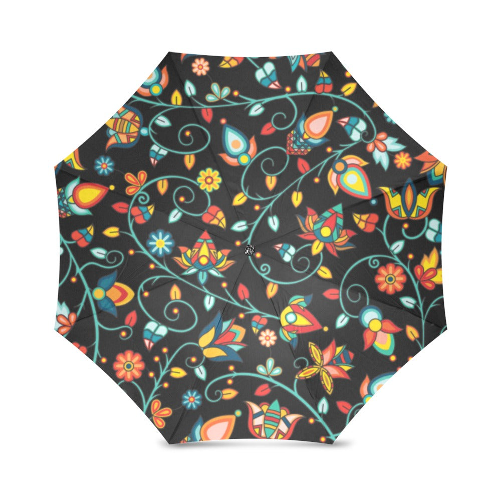Thorny Path Black Foldable Umbrella