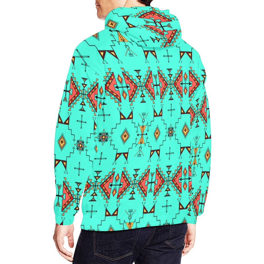 Thunder Flight Turquoise Hoodie for Men