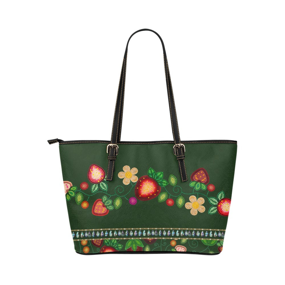 Berry Garden Hunter Leather Tote