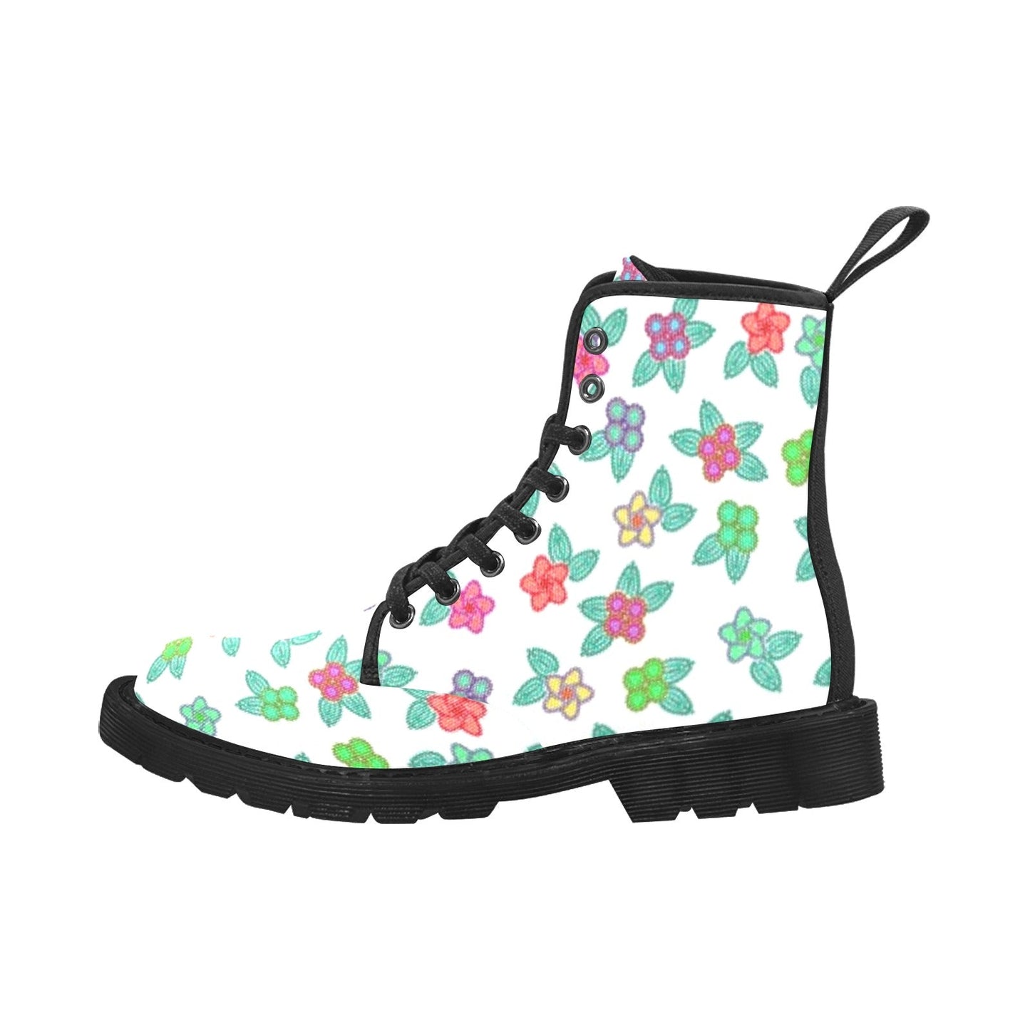 Berry Flowers White Boots for Men