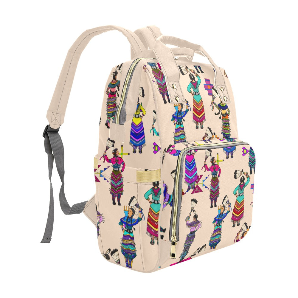 Women's Jingle Dancers Muslin Multi-Function Diaper Backpack