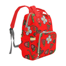 Load image into Gallery viewer, Strawberry Dreams Fire Multi-Function Diaper Backpack/Diaper Bag
