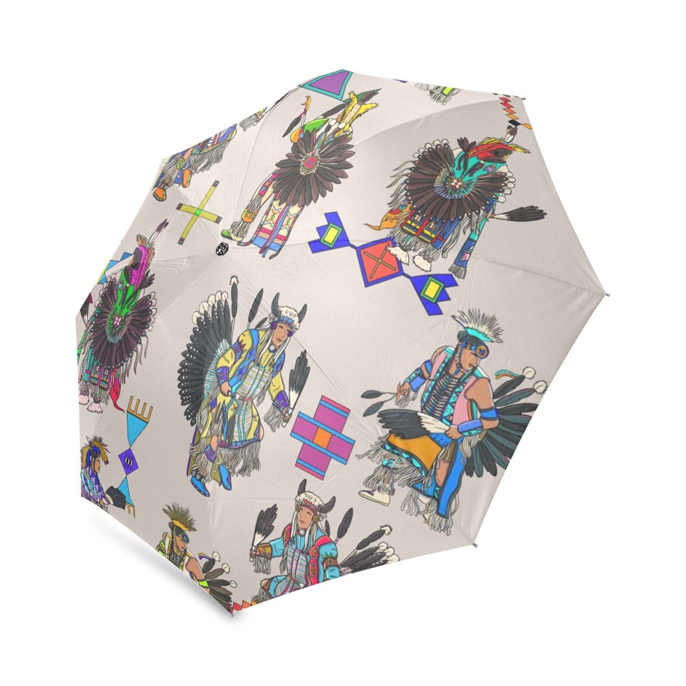 Men's Tradish Dancers Muslin White Foldable Umbrella