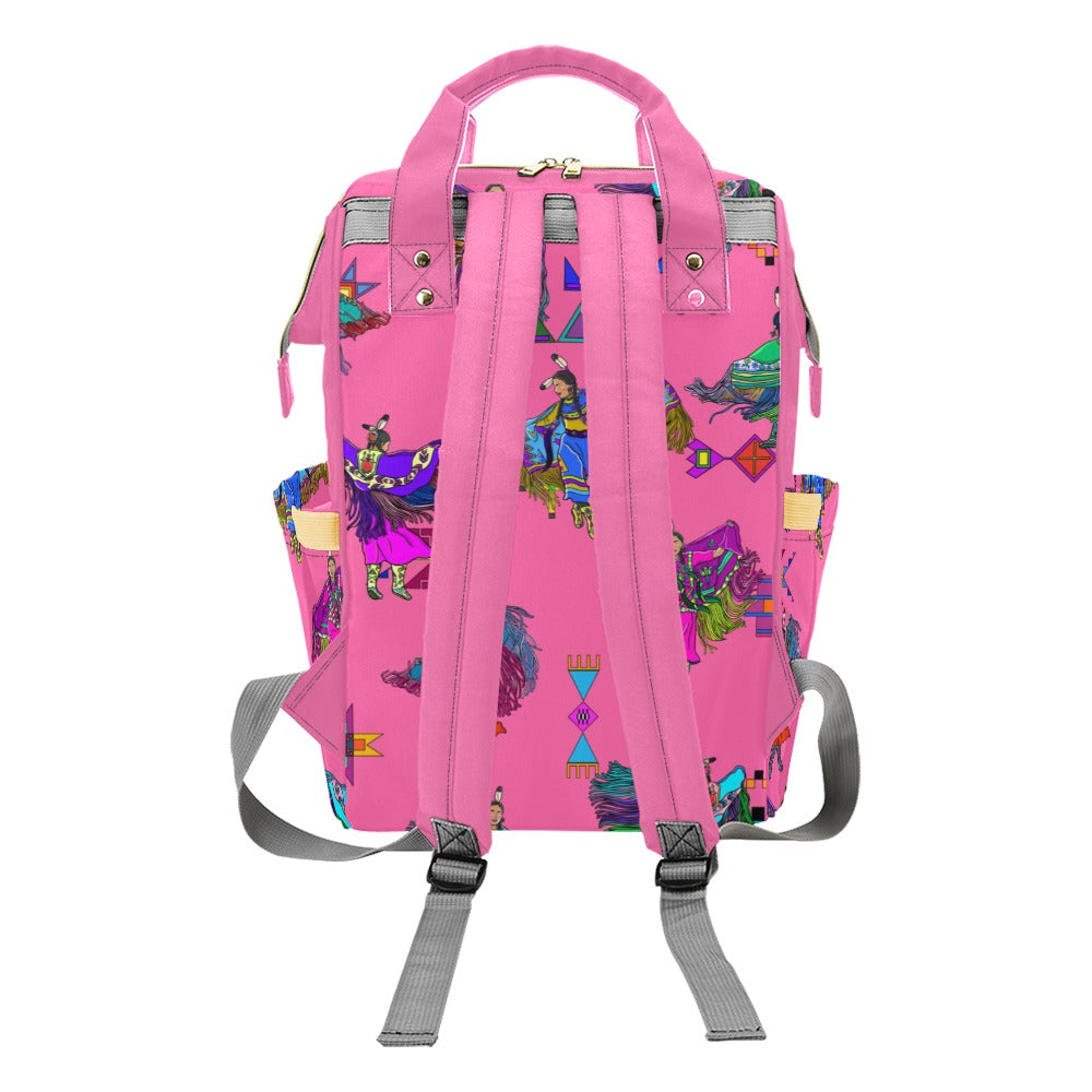 Women's Fancy Dancers Pink Multi-Function Diaper Backpack