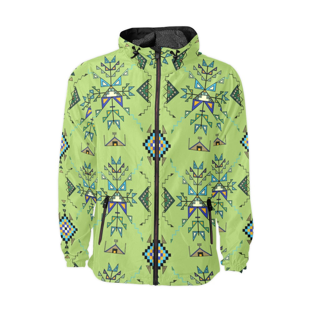 Bear Shield Green Men's Windbreaker