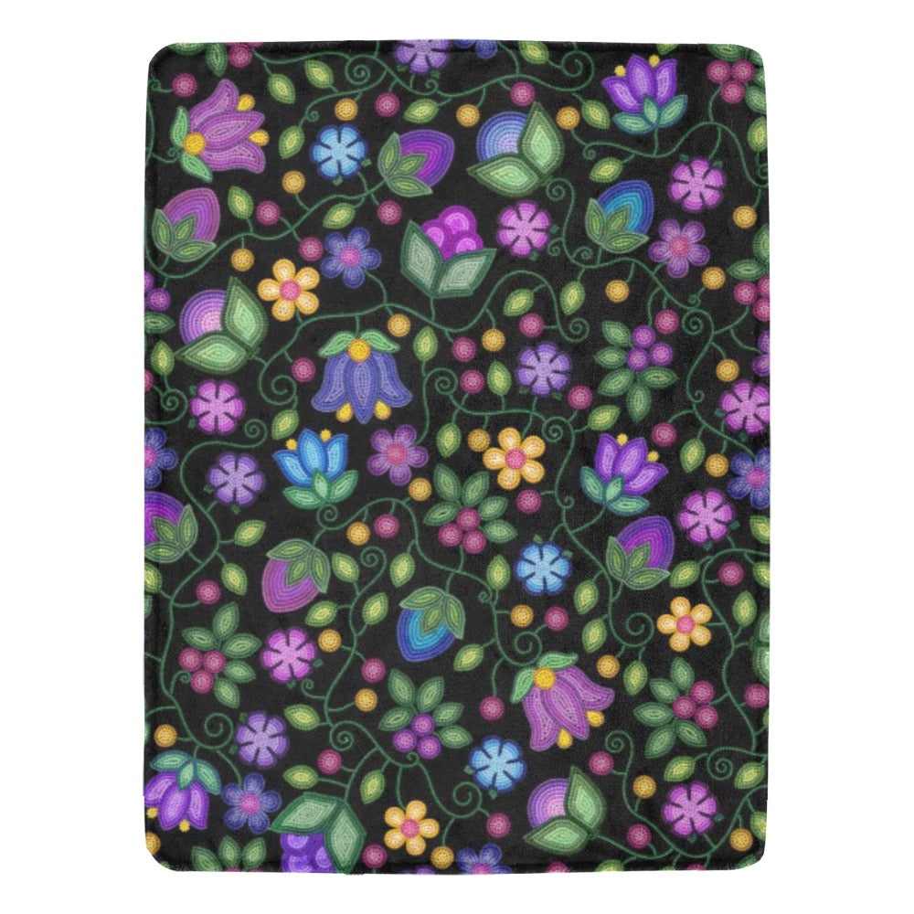 Bloom Uplift Black X-Large Micro Fleece Blanket