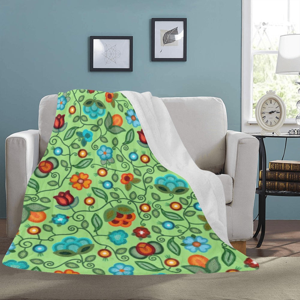 Prairie Fire Petals Sage X-Large Micro Fleece Blanket