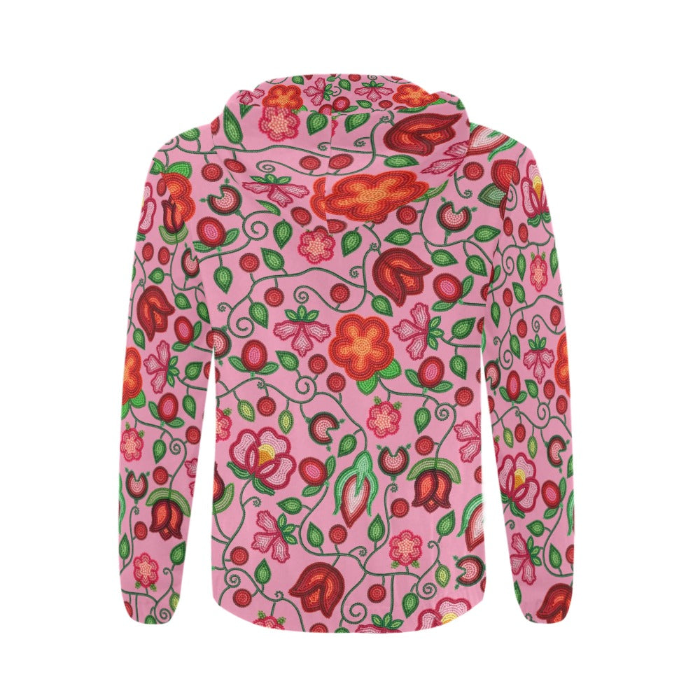 Rose Reverie Pink Zip Hoodie