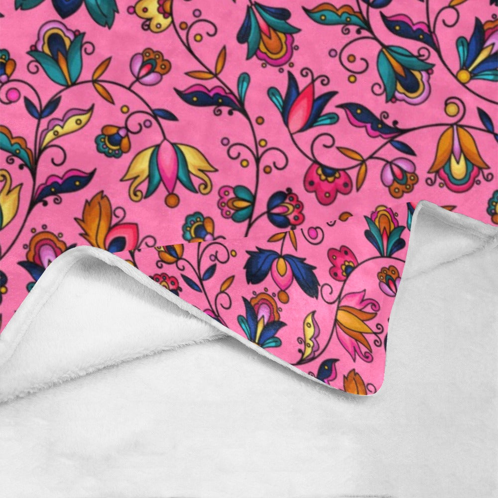 Copper Prairie Petals Pink X-Large Micro Fleece Blanket