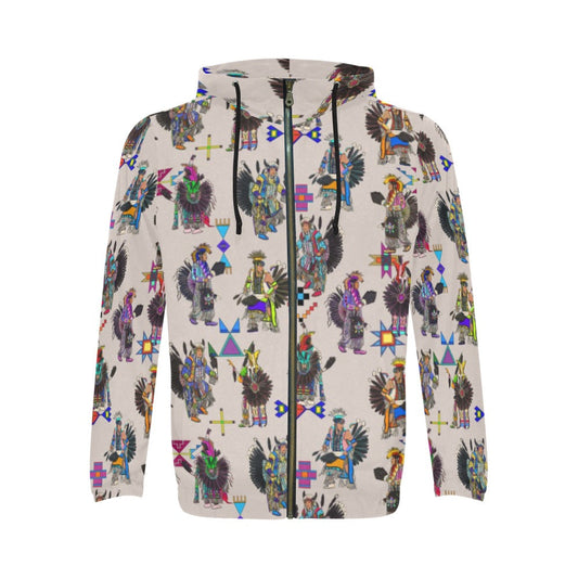 Men's Tradish Dancers Muslin White Zip Hoodie