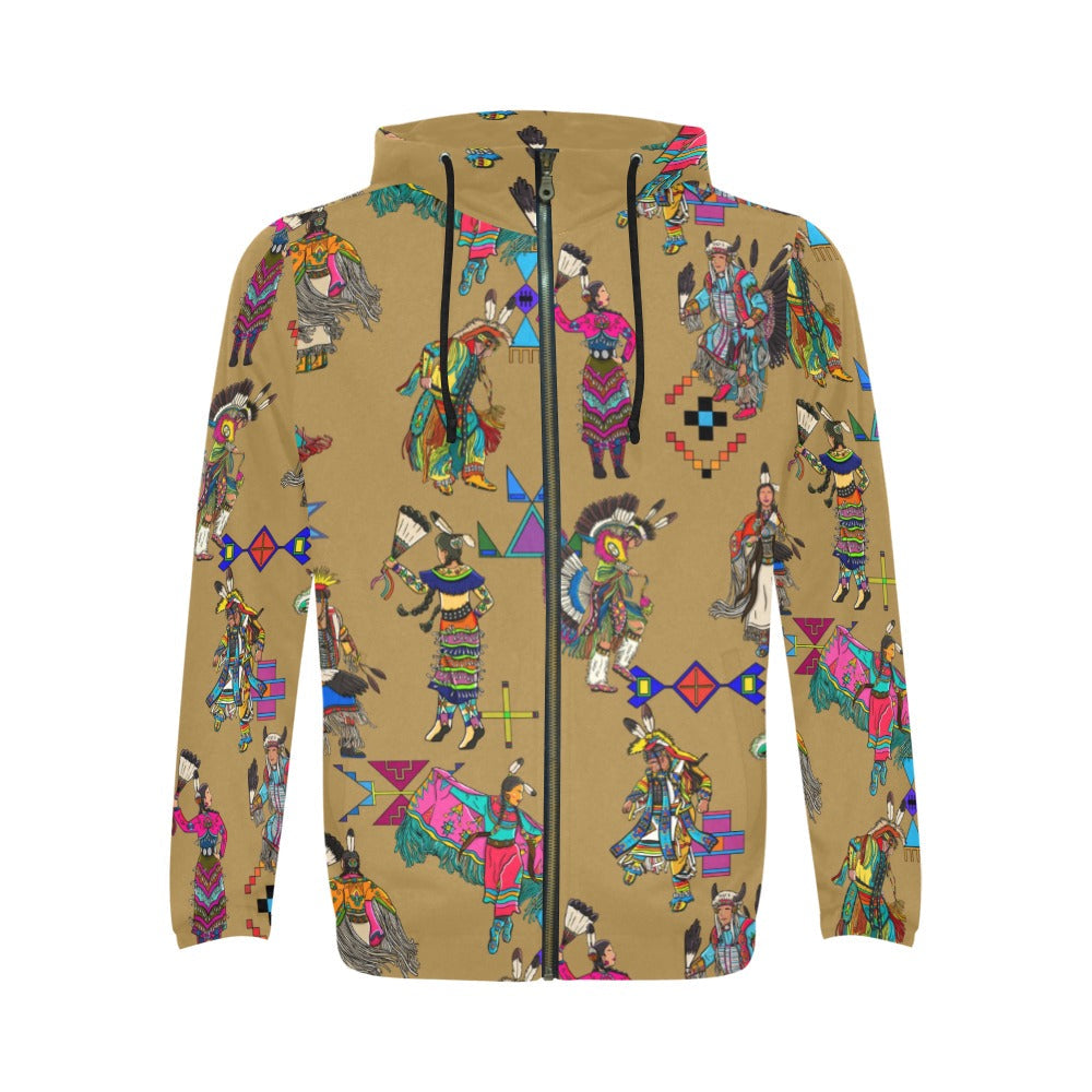 Grand Entry Dancers Earth Men's Zipper Hoodie