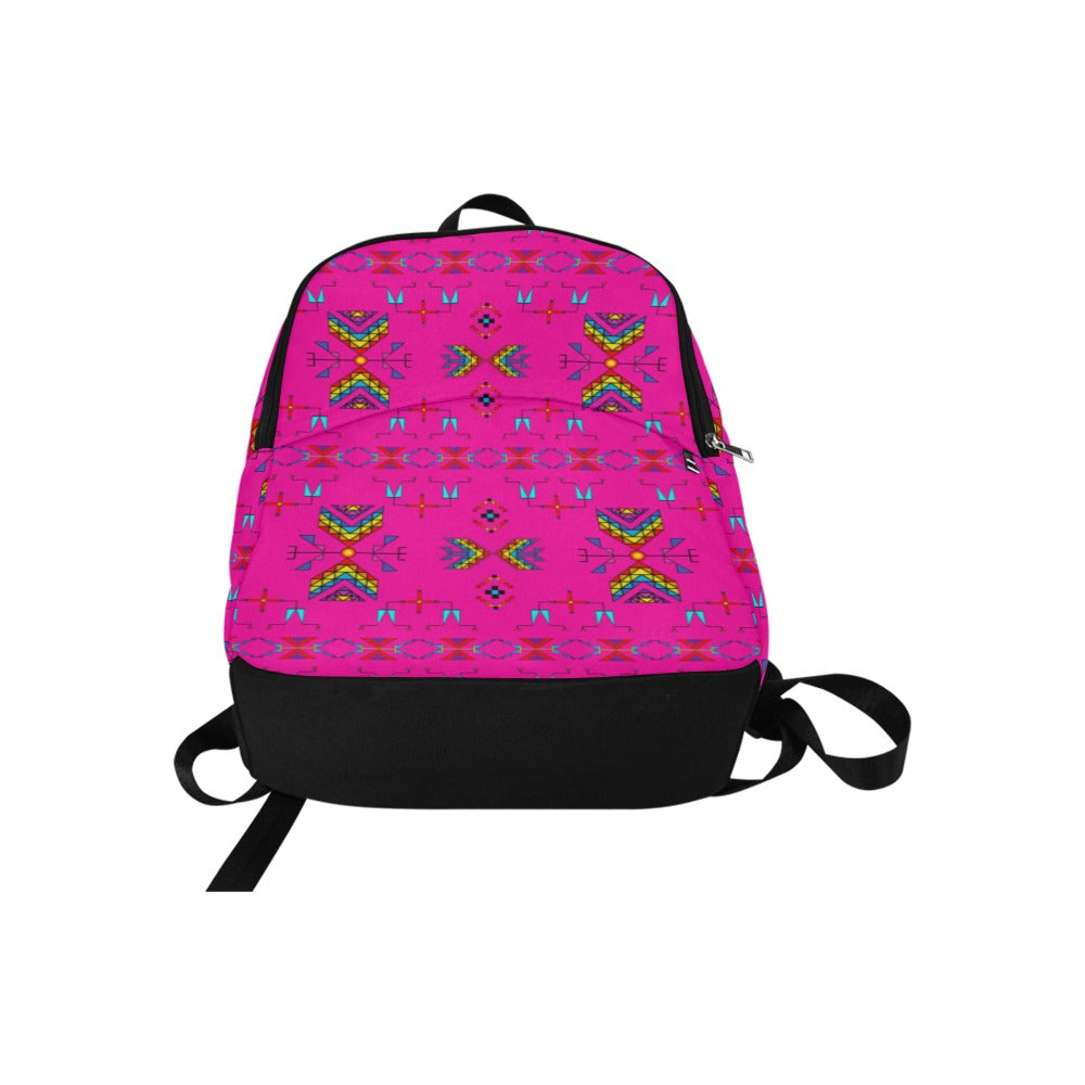 Rainy Chief Rainbow Hot Pink Fabric Backpack for Adult