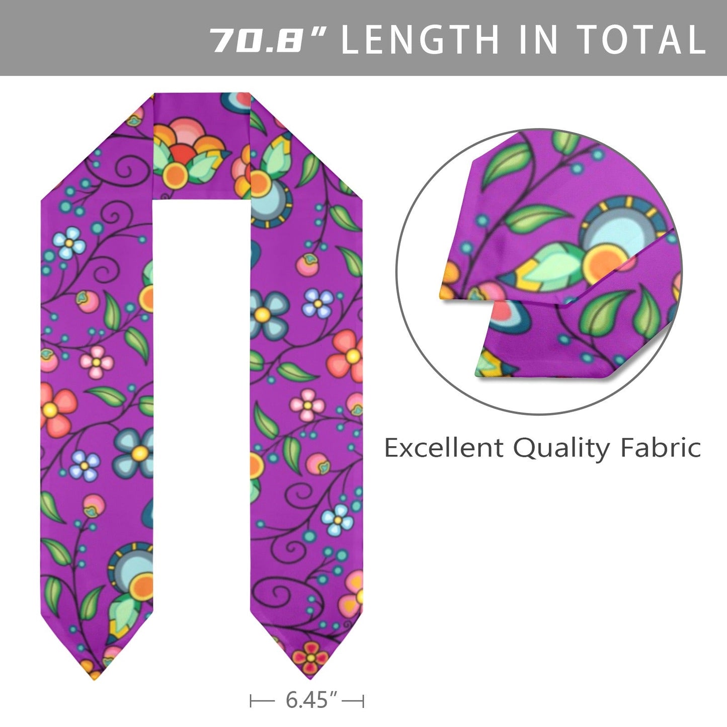 Floral Bounty Purple Graduation Stole