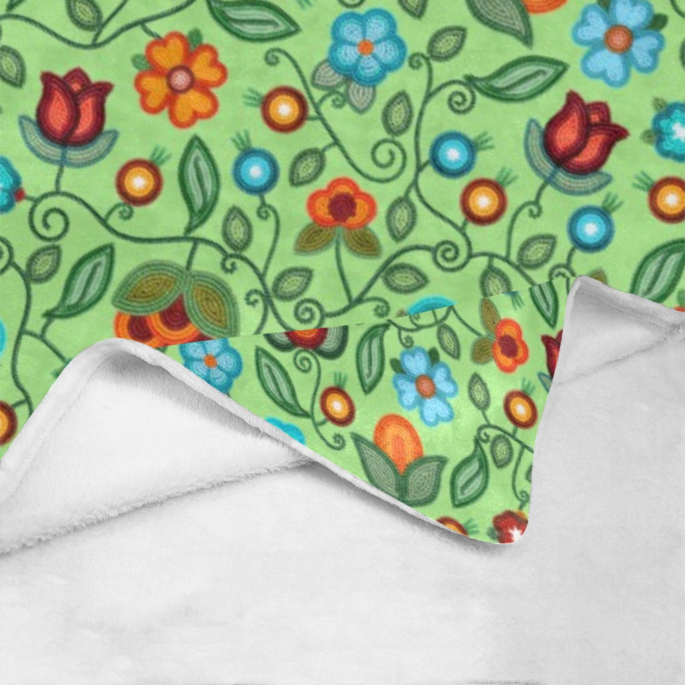 Prairie Fire Petals Sage X-Large Micro Fleece Blanket