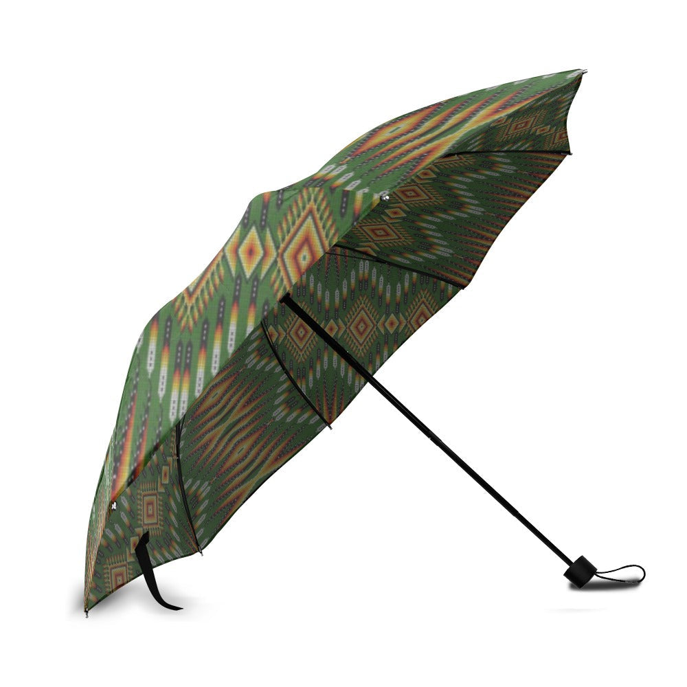 Fire Feather Green Foldable Umbrella