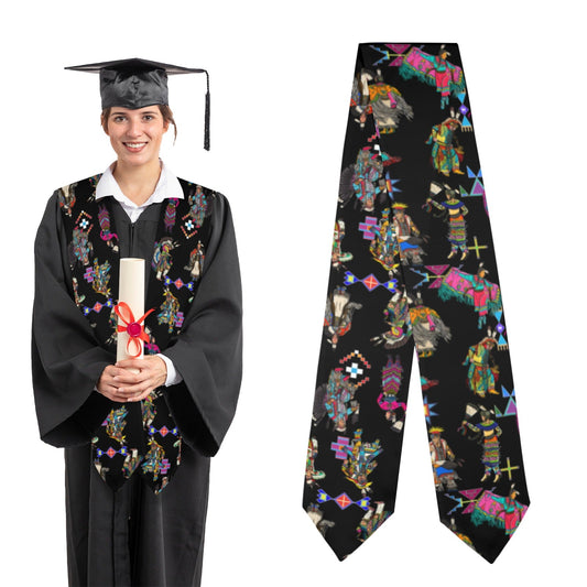 Grand Entry Dancers Black Graduation Stole