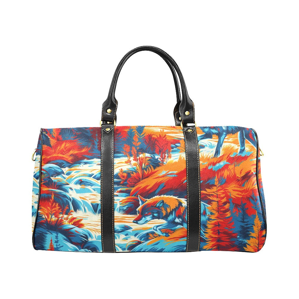 Hunting Wolves Large Travel Bag