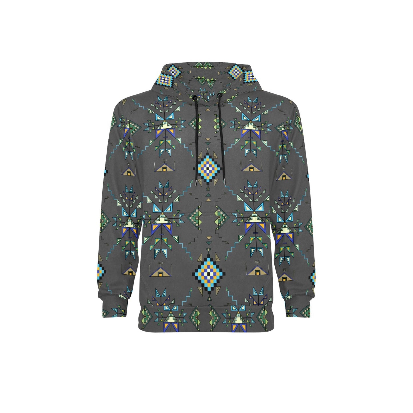 Bear Shield Dark Gray Men's Long Sleeve Fleece Hoodie