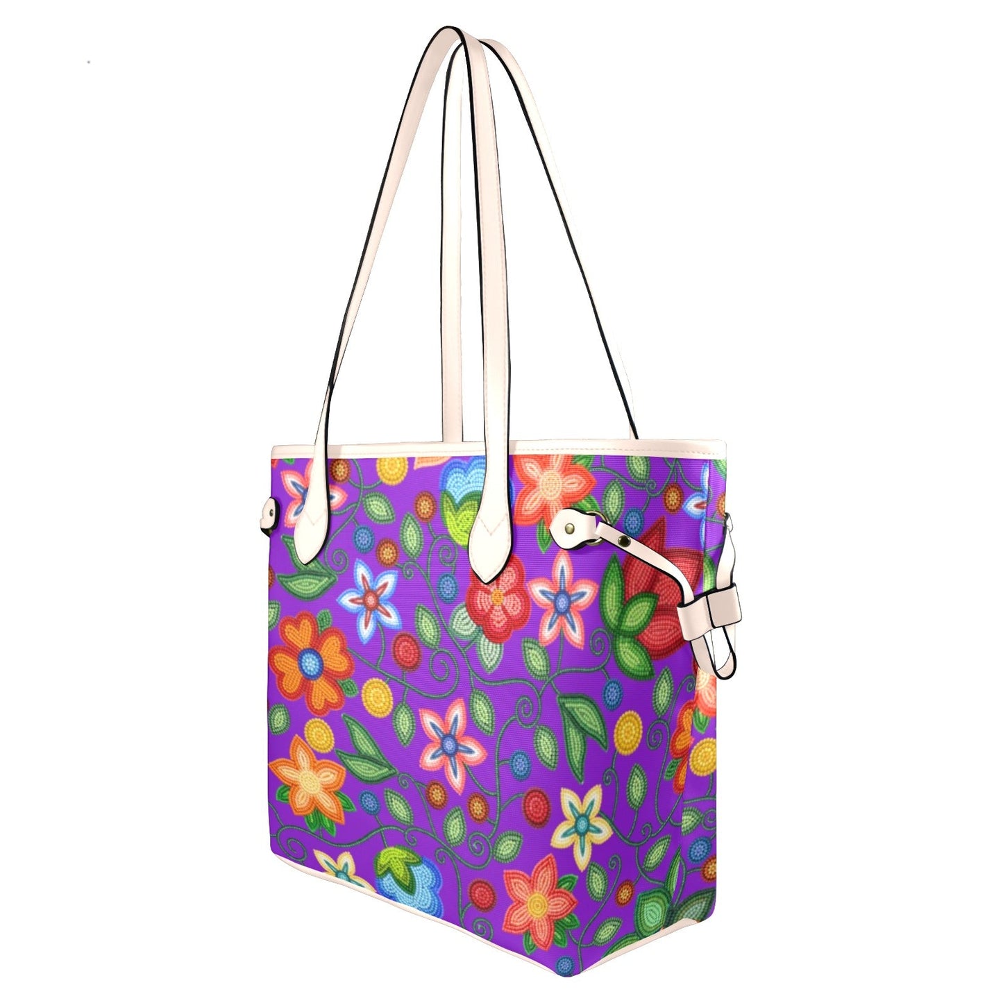 Morning Harmony Purple Clover Canvas Tote