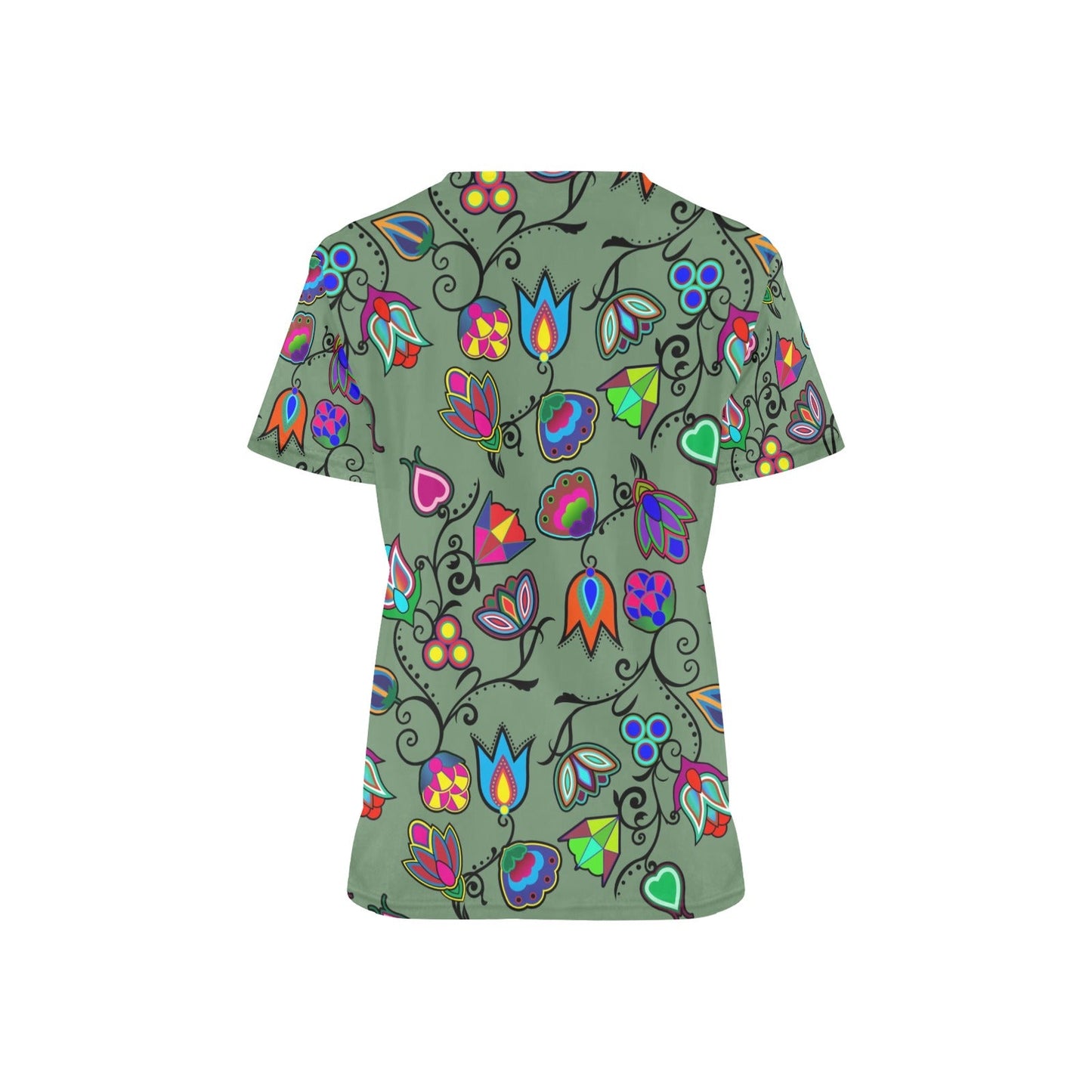 Indigenous Paisley Dark Sea Scrub Top