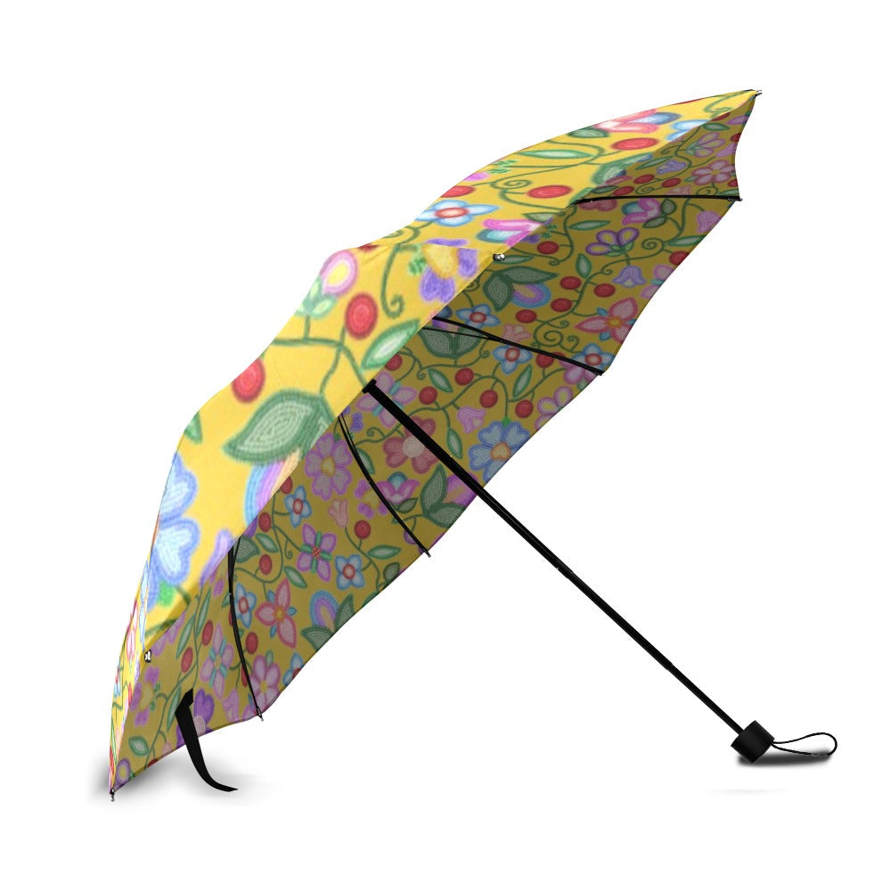 Petal Harmony Ochre Foldable Umbrella