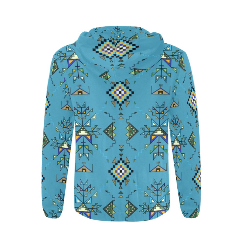 Bear Shield Blue Zip Hoodie