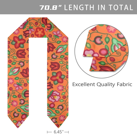 Rose Reverie Orange Graduation Stole