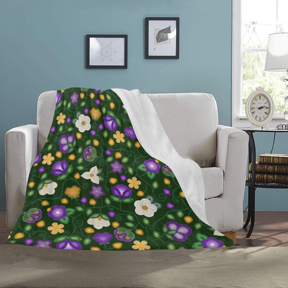 Midnight Moss Bloom Forest Large Micro Fleece Blanket