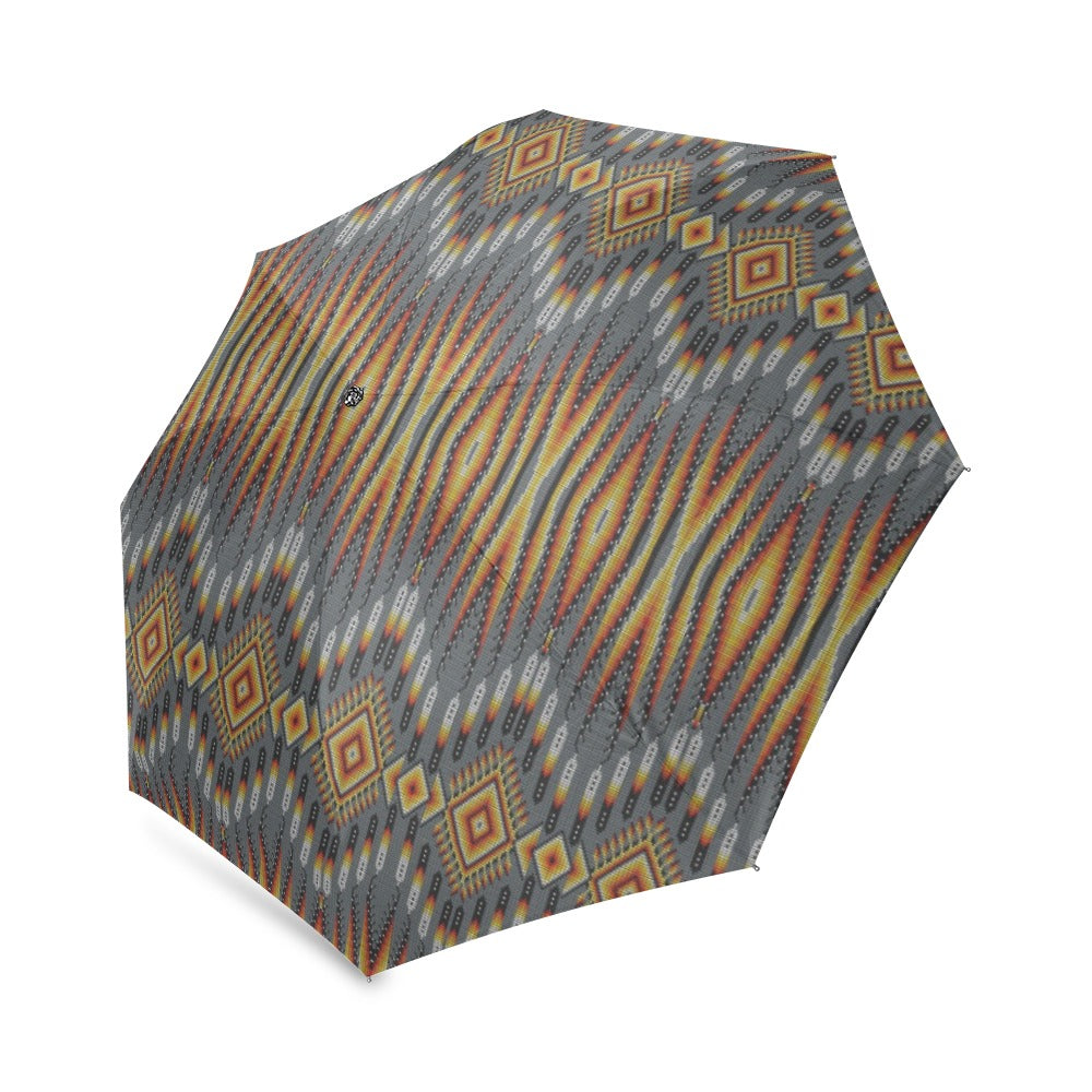 Fire Feather Grey Foldable Umbrella