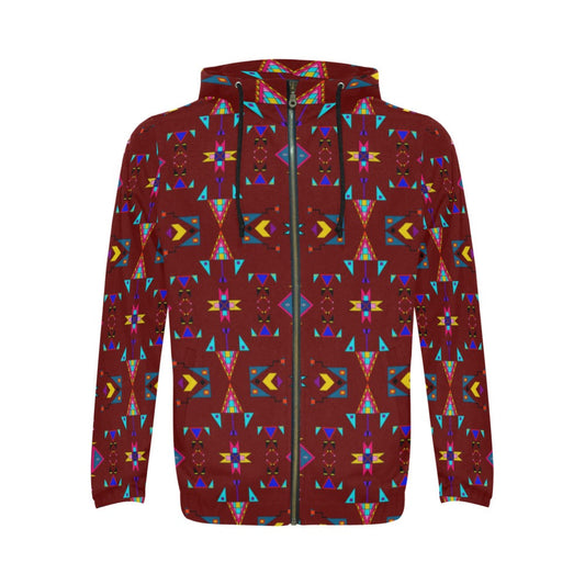 Enemy Territory Dark Maroon Zip Hoodie