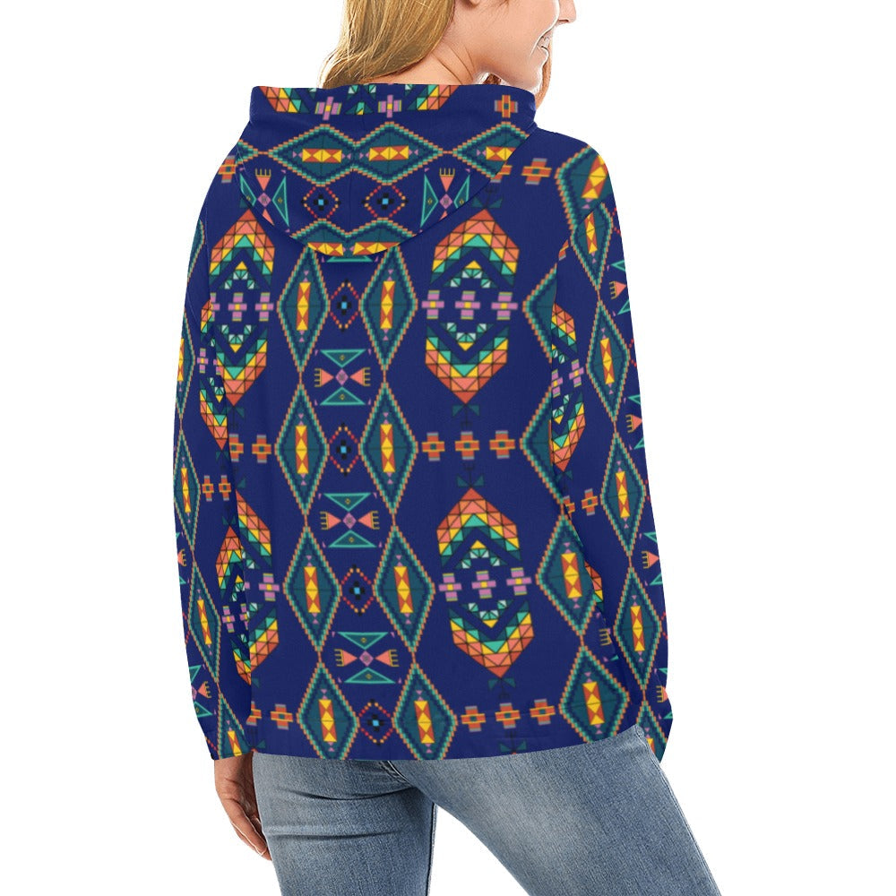 Travois Tipi Blue Hoodie for Women