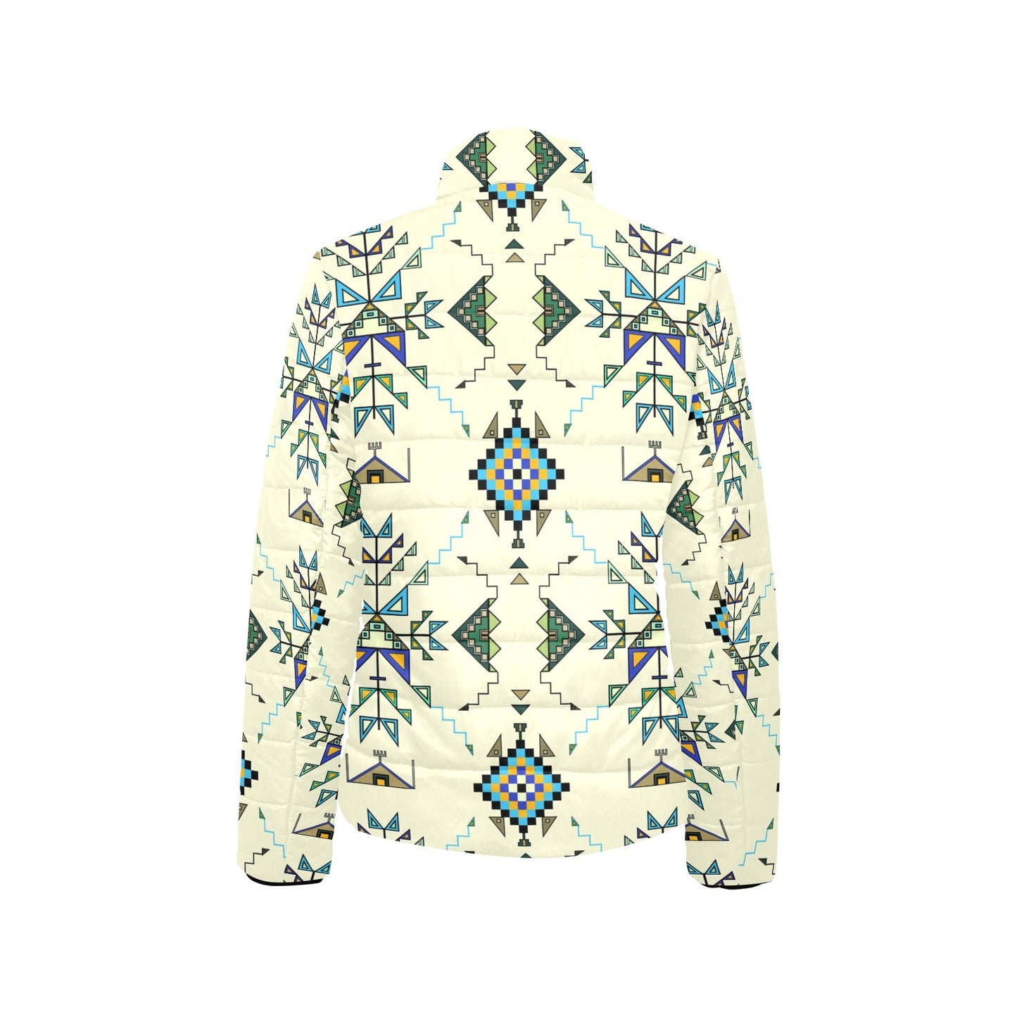 Bear Shield Cream Women's Stand Collar Padded Jacket