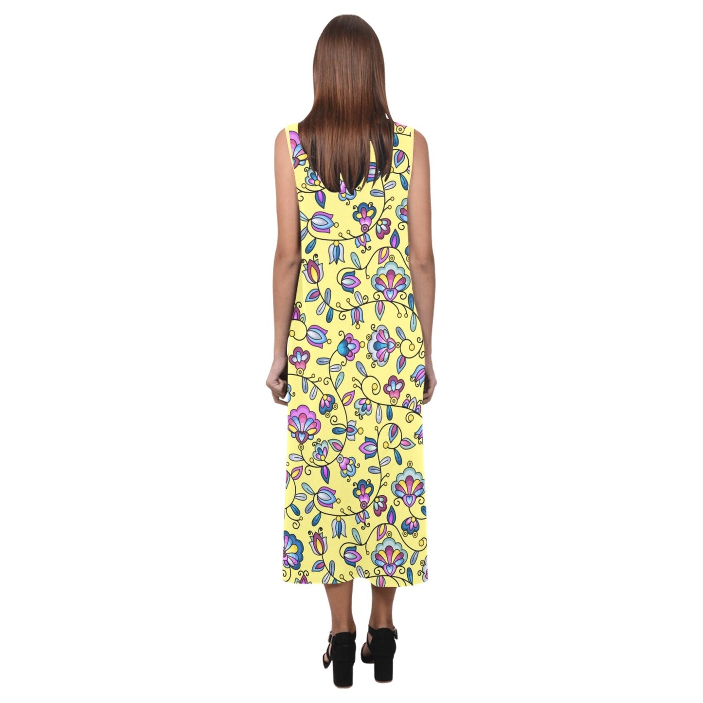 Autumn Bundle Blessing Yellow Phaedra Sleeveless Open Fork Long Dress