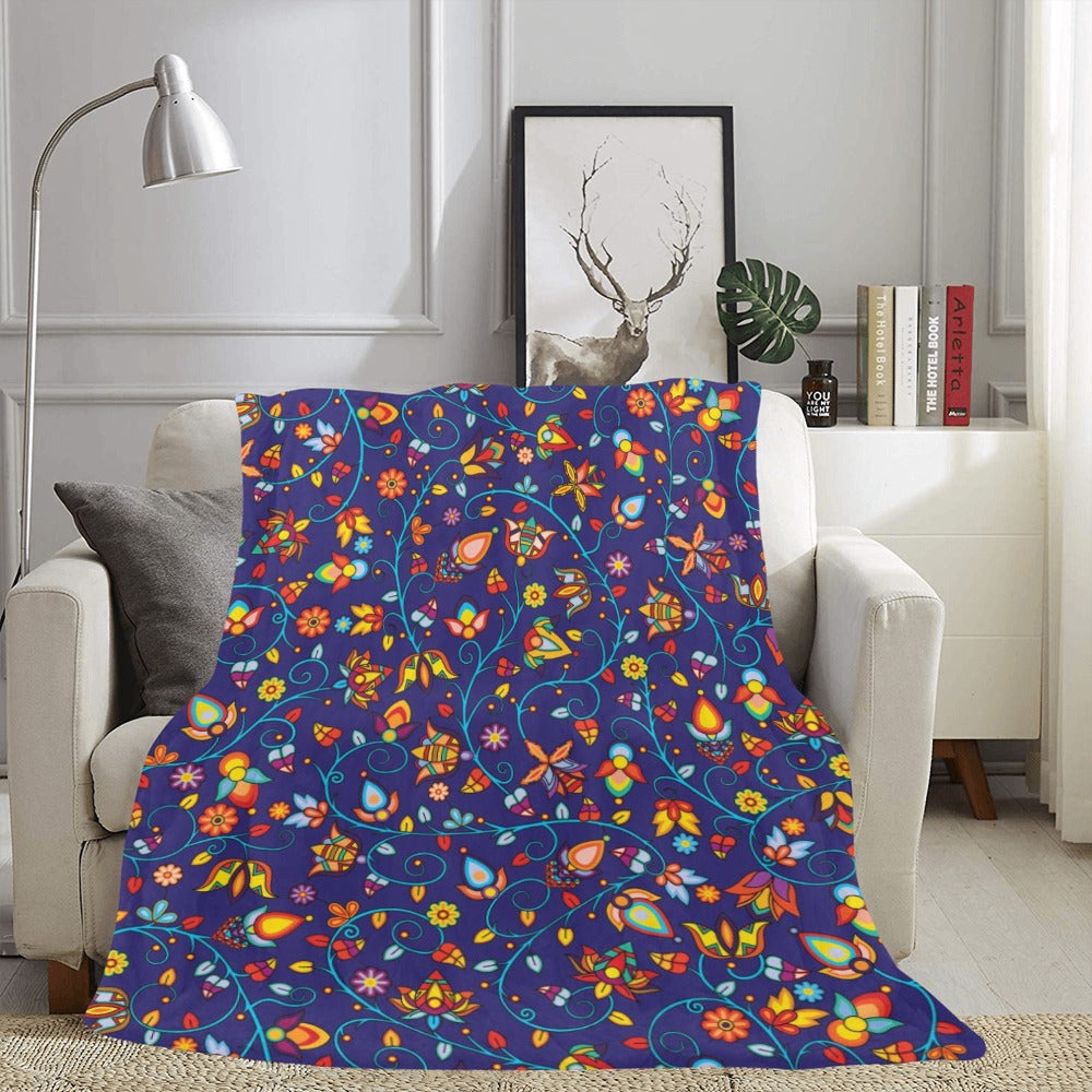 Thorny Path Blue X-Large Micro Fleece Blanket