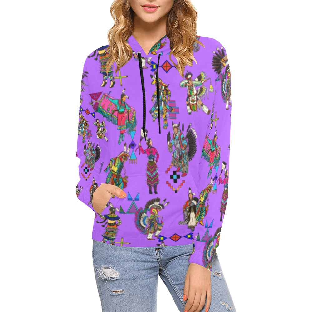 Grand Entry Dancers Purple Hoodie for Women