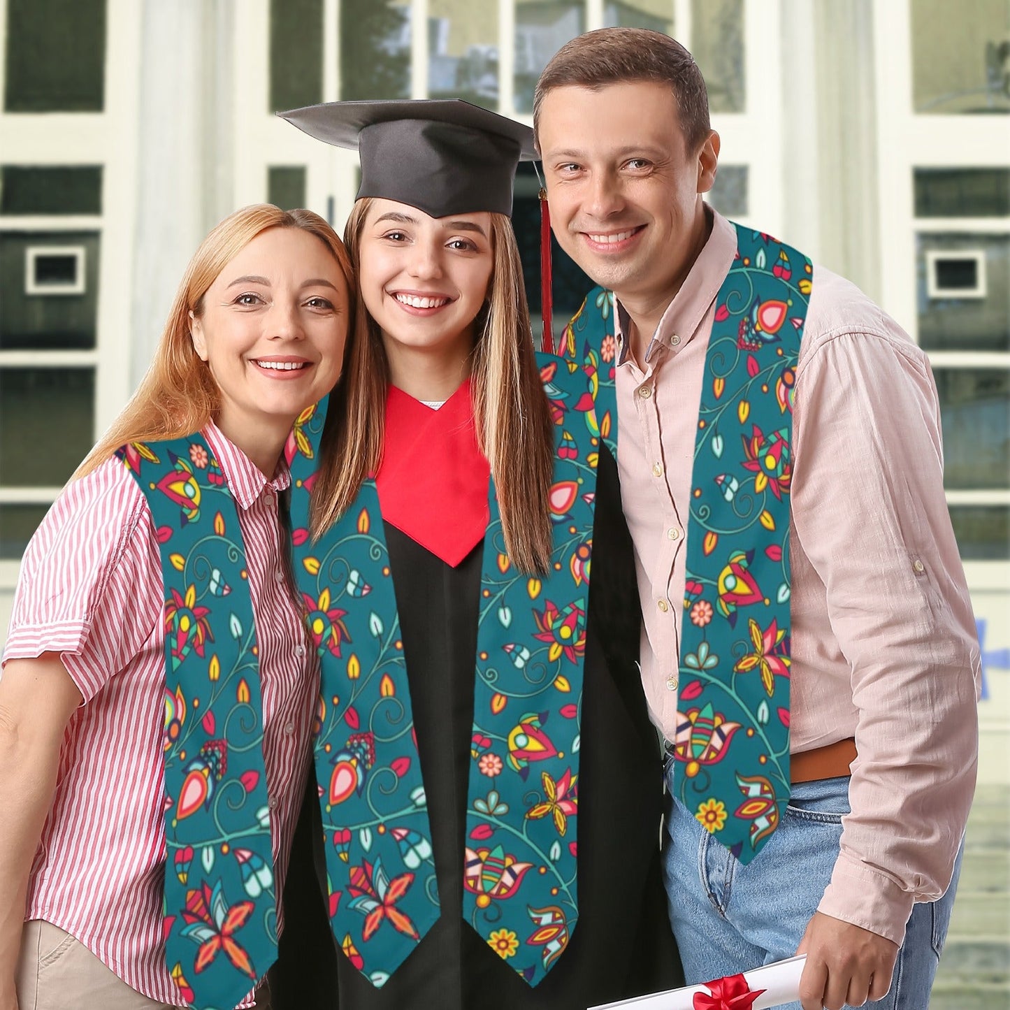 Thorny Path Teal Graduation Stole