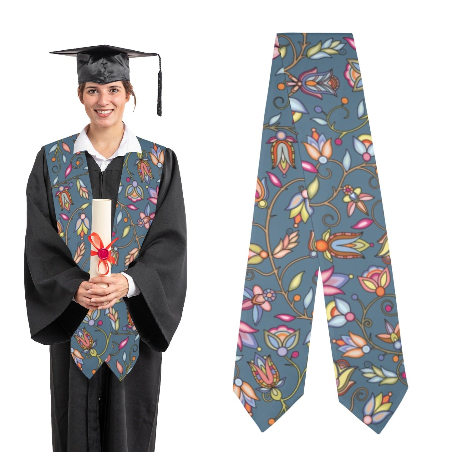 Buffalo Bloom Rainstorm Graduation Stole