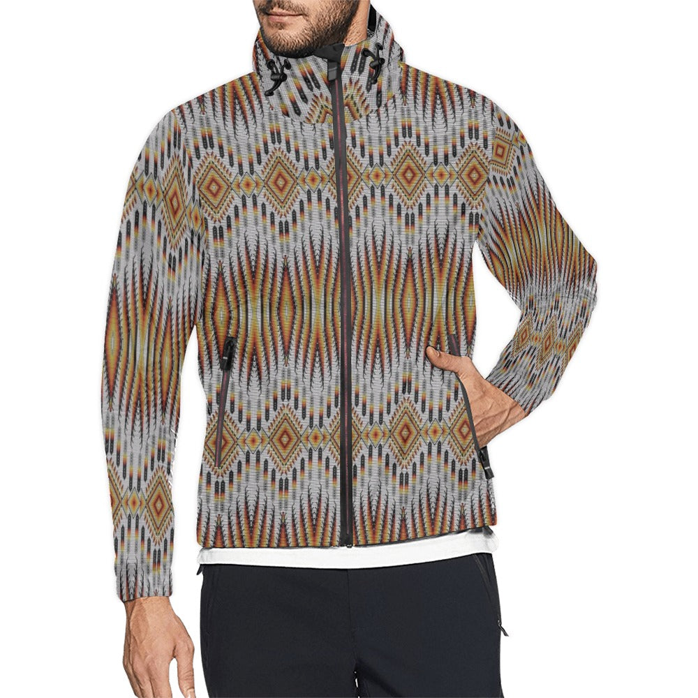 Fire Feather White Men's Windbreaker