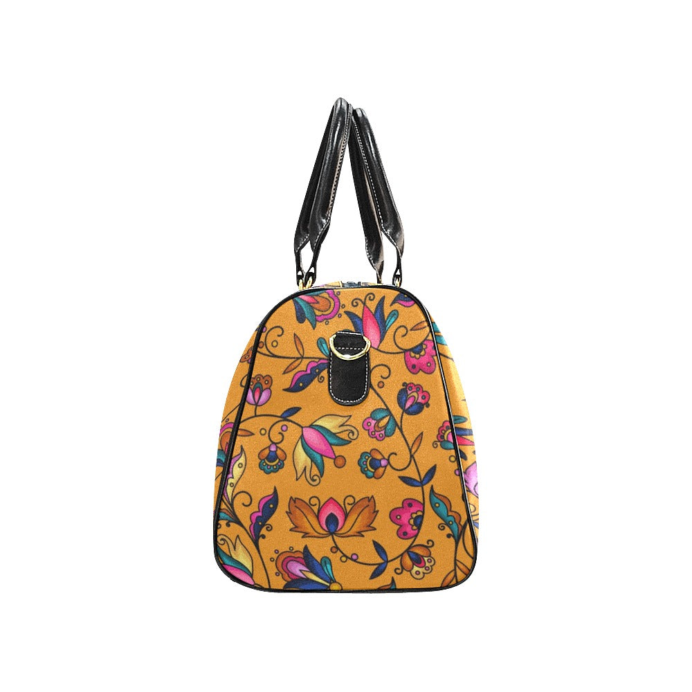 Copper Prairie Petals Orange Large Travel Bag