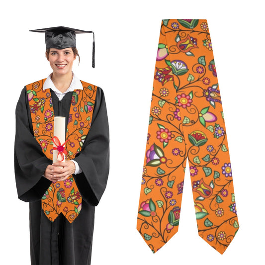 Heartbeat Petals Orange Graduation Stole