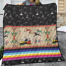 Load image into Gallery viewer, Horses Running Black Sky Lightweight Quilt
