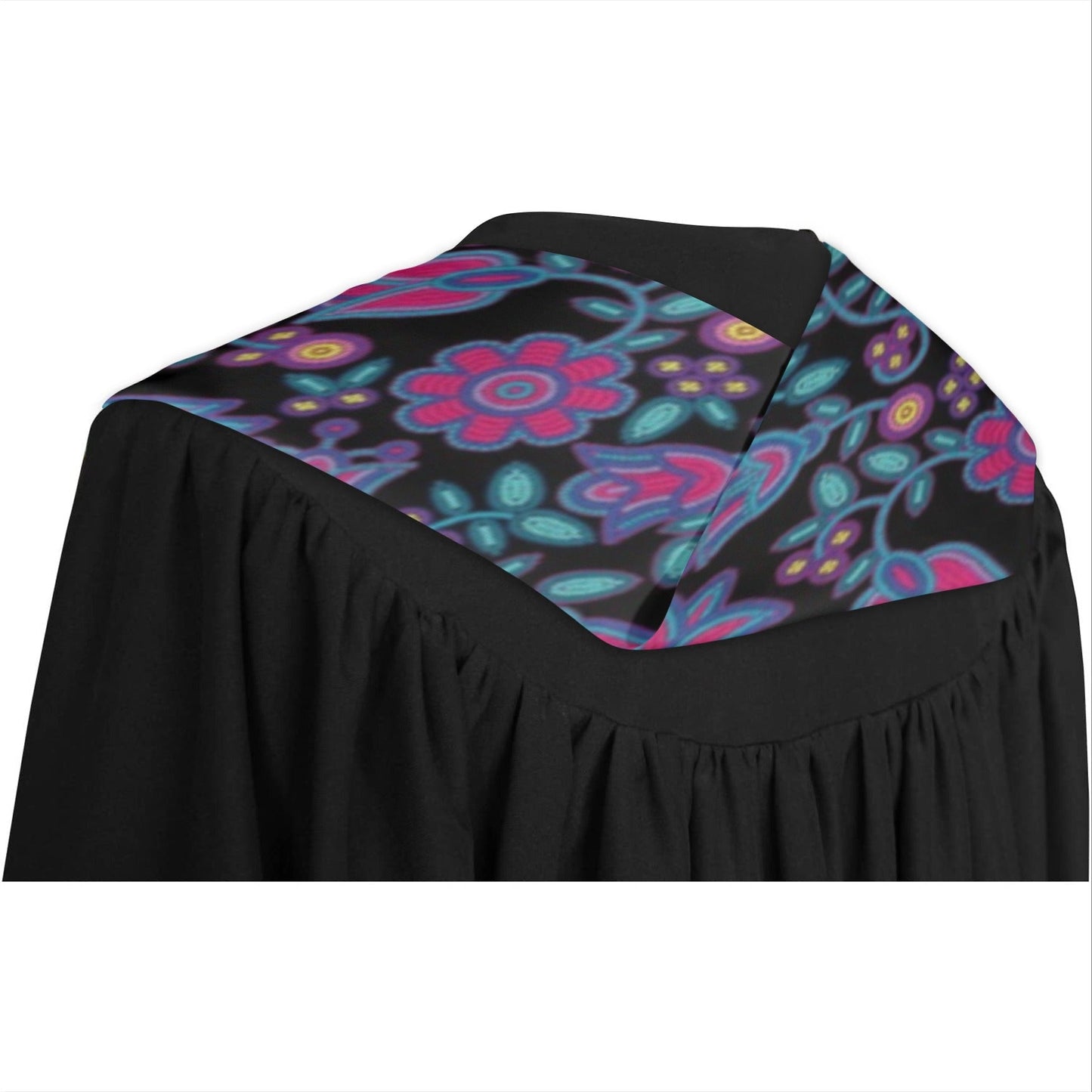 Beaded Nouveau Coal Graduation Stole
