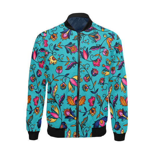 Copper Prairie Petals Turquoise Bomber Jacket