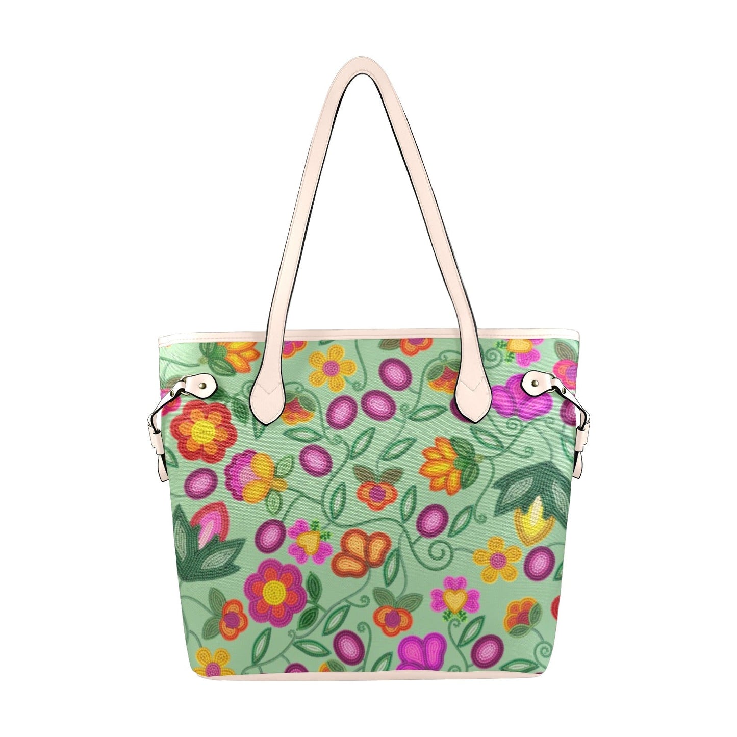 Boreal Bounty Green Clover Canvas Tote