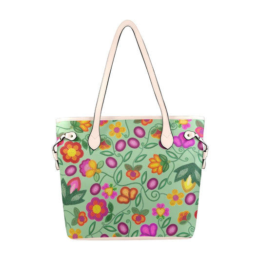 Boreal Bounty Green Clover Canvas Tote