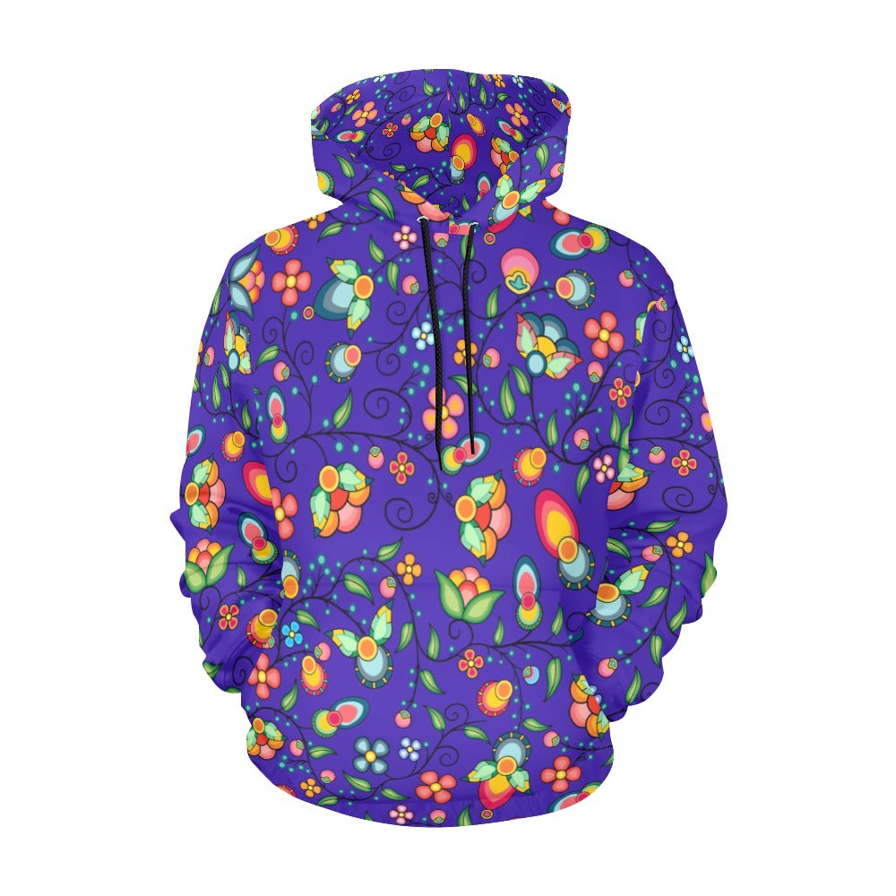 Floral Bounty Blue Hoodie for Men