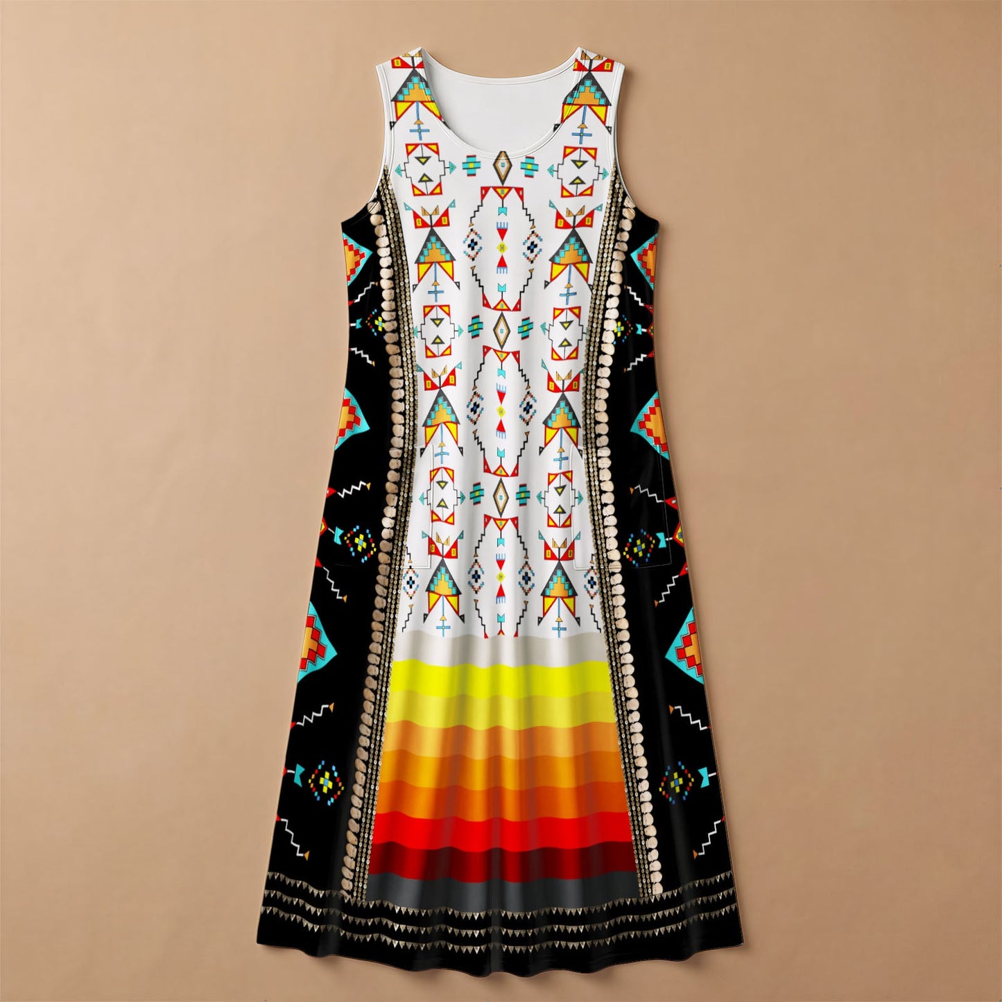 Sentinel of the Plains White 1 Sleeveless Dress