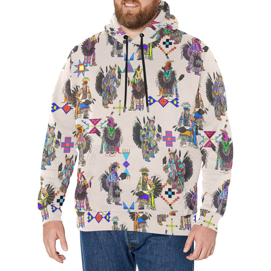 Men's Tradish Dancers Muslin White Men's Long Sleeve Fleece Hoodie