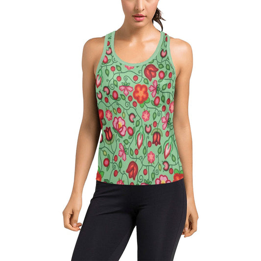 Rose Reverie Green Racerback Tank Top
